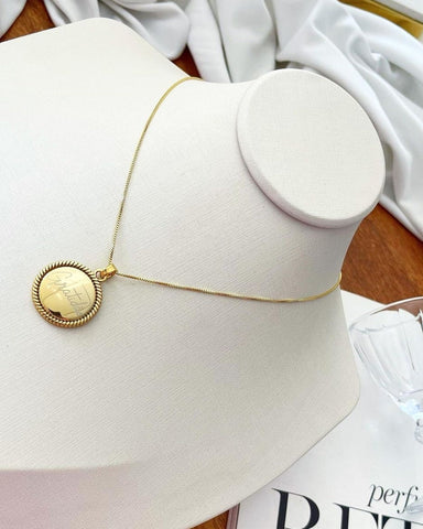 18k gold plated necklace with Gratitude pendant.