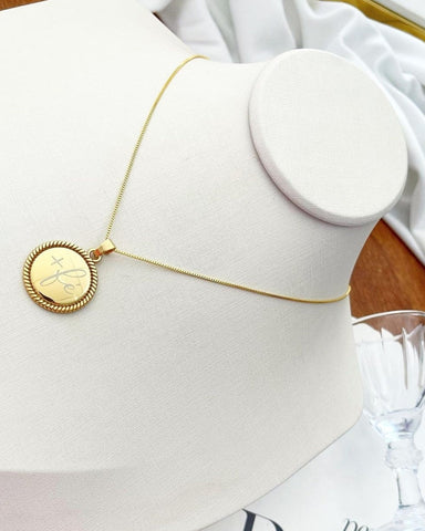 18k gold plated necklace with FAITH pendant