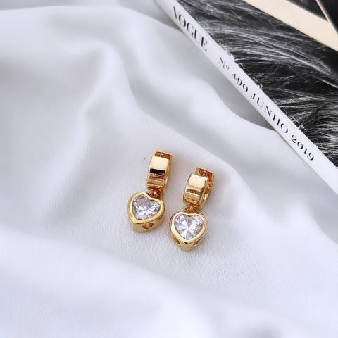 18k gold plated hoop with studded heart pendant.