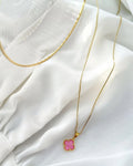 Colar Folheado a ouro 18k Inspiração Van Cleef Pink.