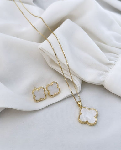 Conjunto Folheado a ouro 18k Inspiração Virginia Pérola.