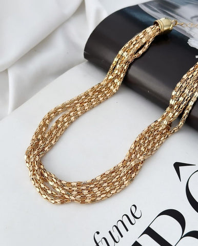 18k Gold Plated Triple Necklace.