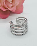 Anel aço inox prata regulável