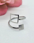 Anel aço inox prata regulável antialérgico.