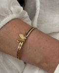 Bracelete aço Inoxidável dourado ouro 18k borboleta Inspiração CH .