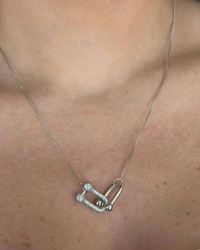 Colar prata e folheado a ouro 18k inspiração Tiffany cravejado.