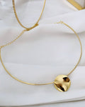Choker Aro folheado a ouro 18k Esfera martelado Liso.