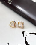 Brinco Folheado a ouro 18k Coração de zirconias.