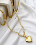 Colar Folheado Dourado ouro 18k Corrente zirconias com pingente de coração