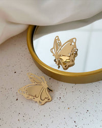 Brinco Folheado a ouro 18k e  Prata  Borboleta Lisa