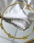 Choker Aro com zirconias folheado a ouro 18k Borboletas Cravejadas.