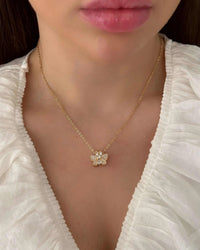 Colar Folheado a ouro 18k borboleta cravejada com  zirconias.