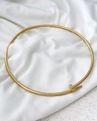 Choker Aro e pulseira aço Inoxidável prego dourado.Semijoias