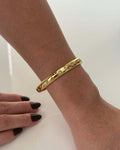Bracelete duo face cravejado Semi Joias a ouro 18k.