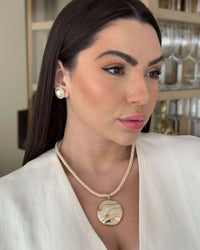 Colar Boho Chic Pingente resinado