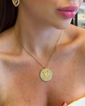 Colar Folheado a ouro 18k Inspiração LV cravejado com zirconias