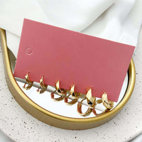 Trio Folheado a ouro 18k e prata Argolas detalhadas
